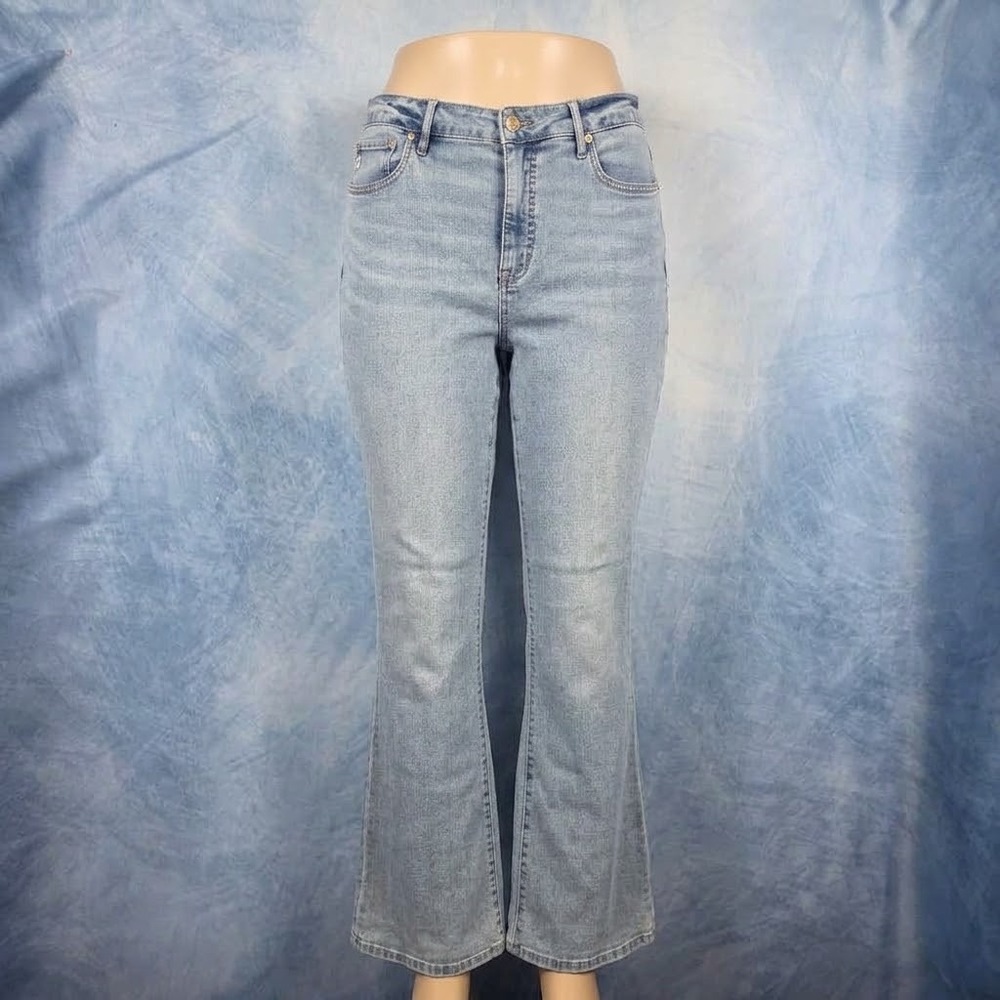 Seven7 Womens High Rise Slim Boot Jeans Light Wash Denim Size 14